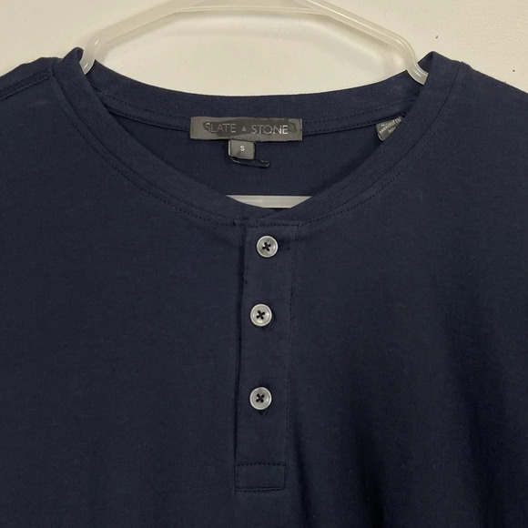 NEW Slate & Stone Henley Shirt Mens Small Navy Blue Short Sleeve Tee Cotton NWOT - Picture 3 of 8